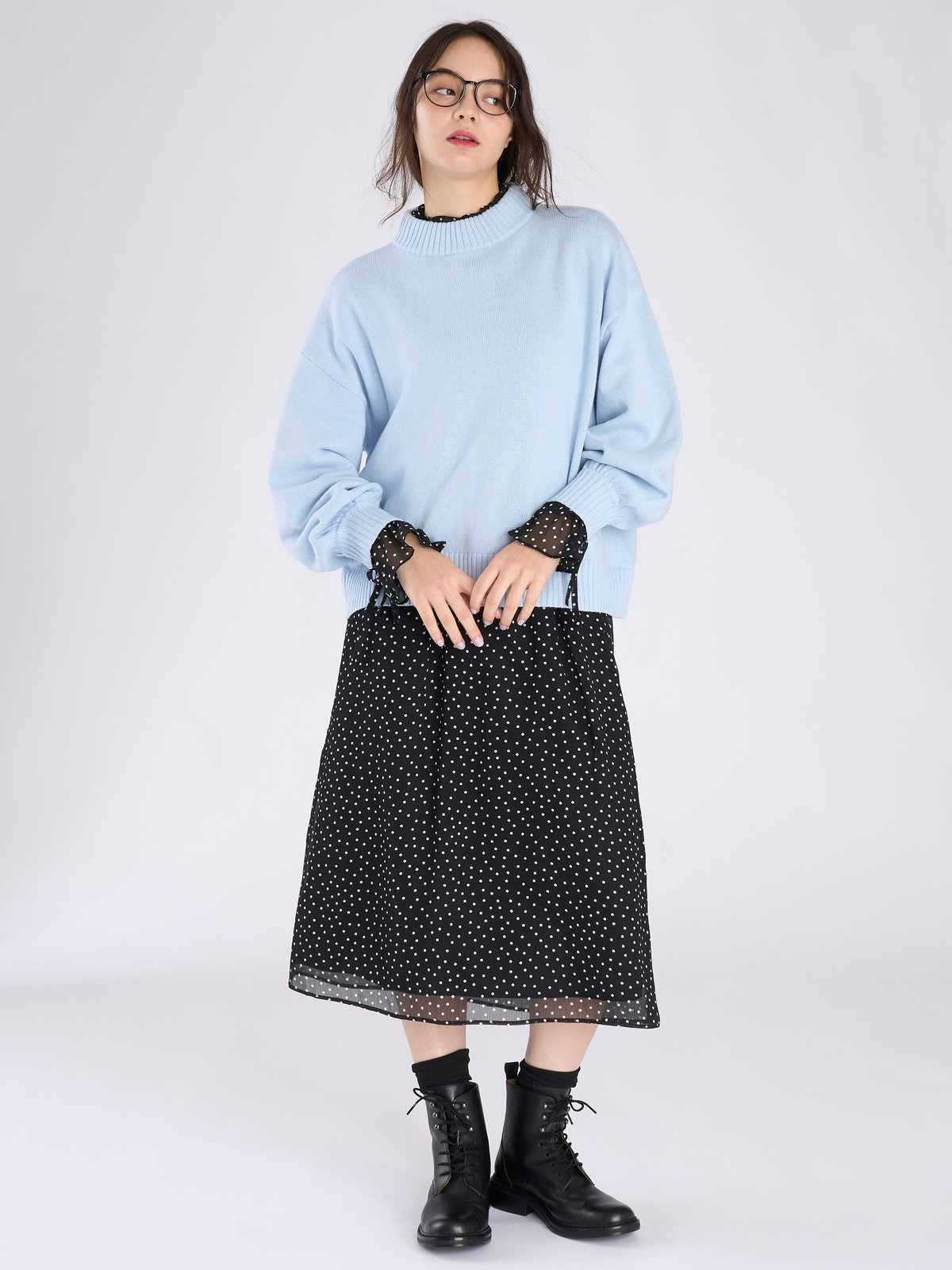 To b. by agnès b. ソフトニット プルオーバー ブルー系その他