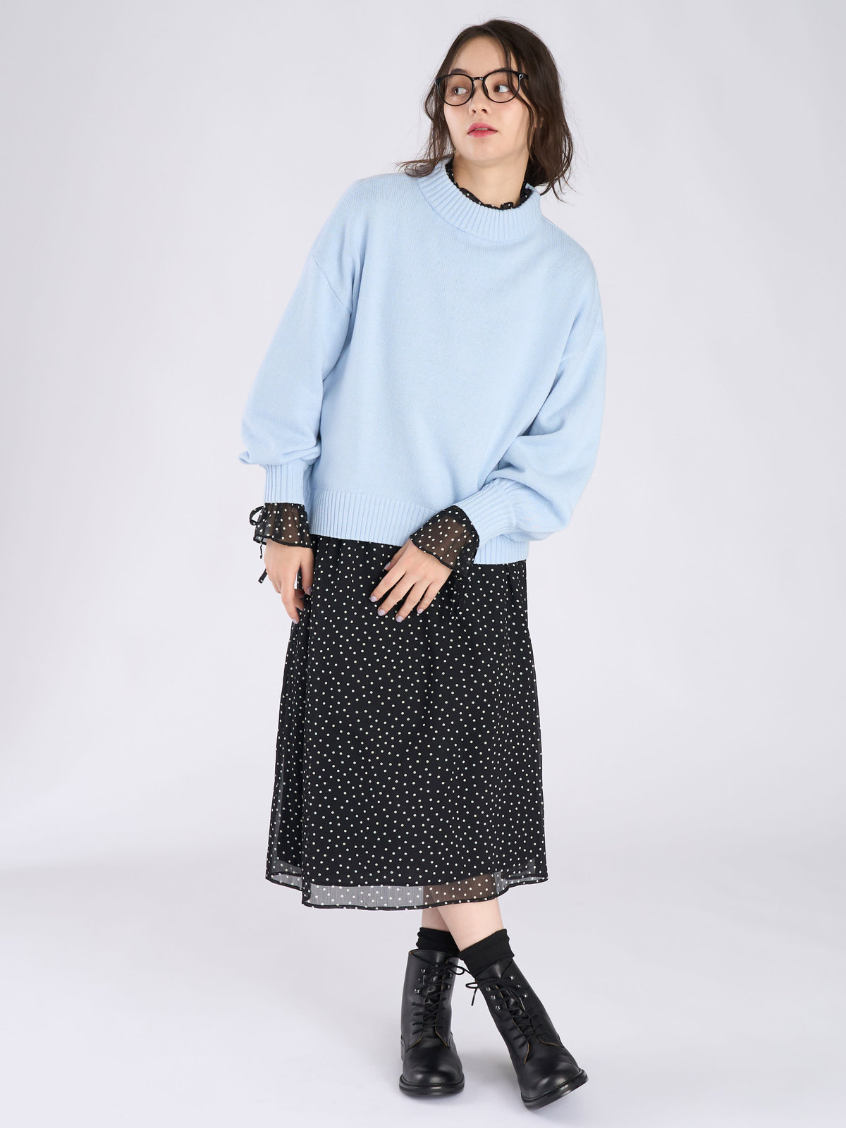 To b. by agnès b. ソフトニット プルオーバー ブルー系その他