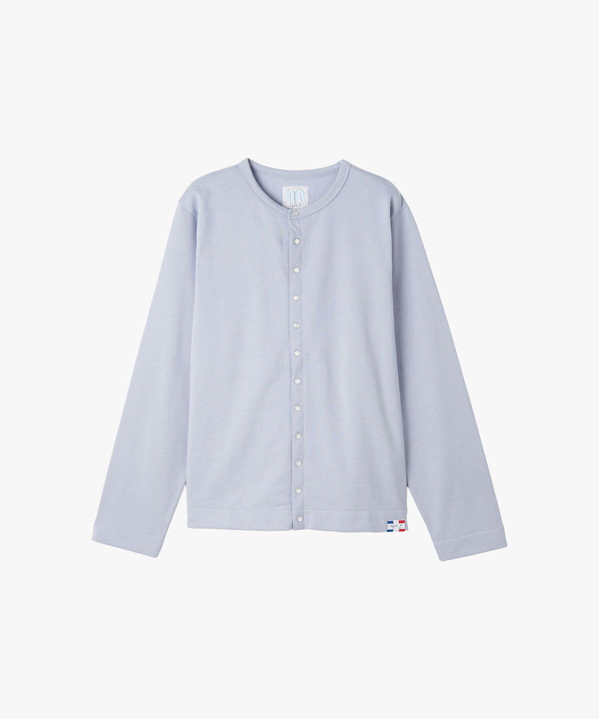HOMME メンズ メンズ オーガニックコットン メルトン 長袖 カーディガンプレッション "Nacre"  [Made in France] グレー系その他