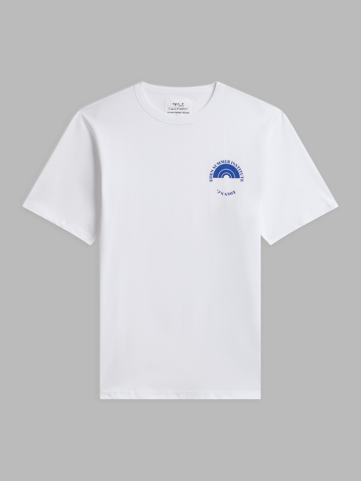 FEMME ウィメンズ オーガニックコットン プリント 半袖 アーティスト Tシャツ ”Sylvain Couzinet-Jacques” ホワイト