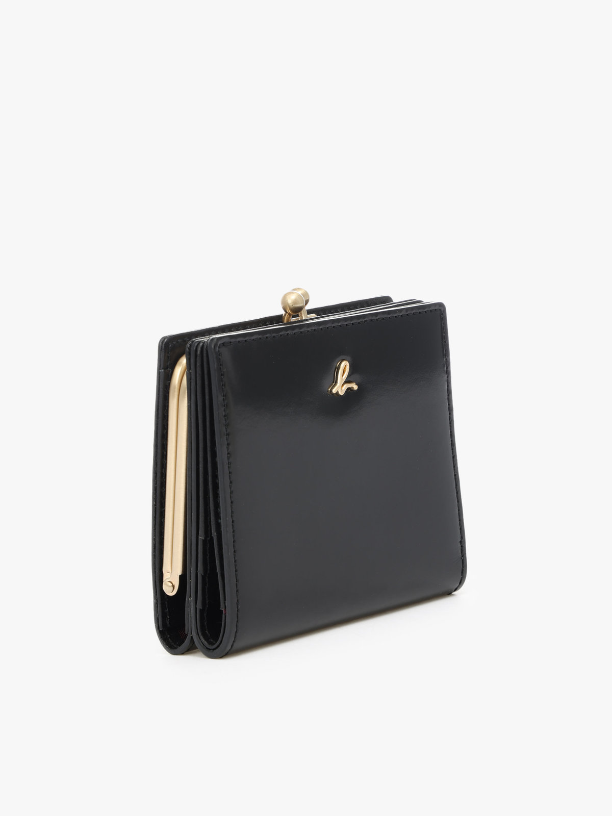 VOYAGE ウィメンズ バッグ＆ウォレット ガラスレザー 二つ折り ウォレット ”Gloria” XAW05-01 ブラック