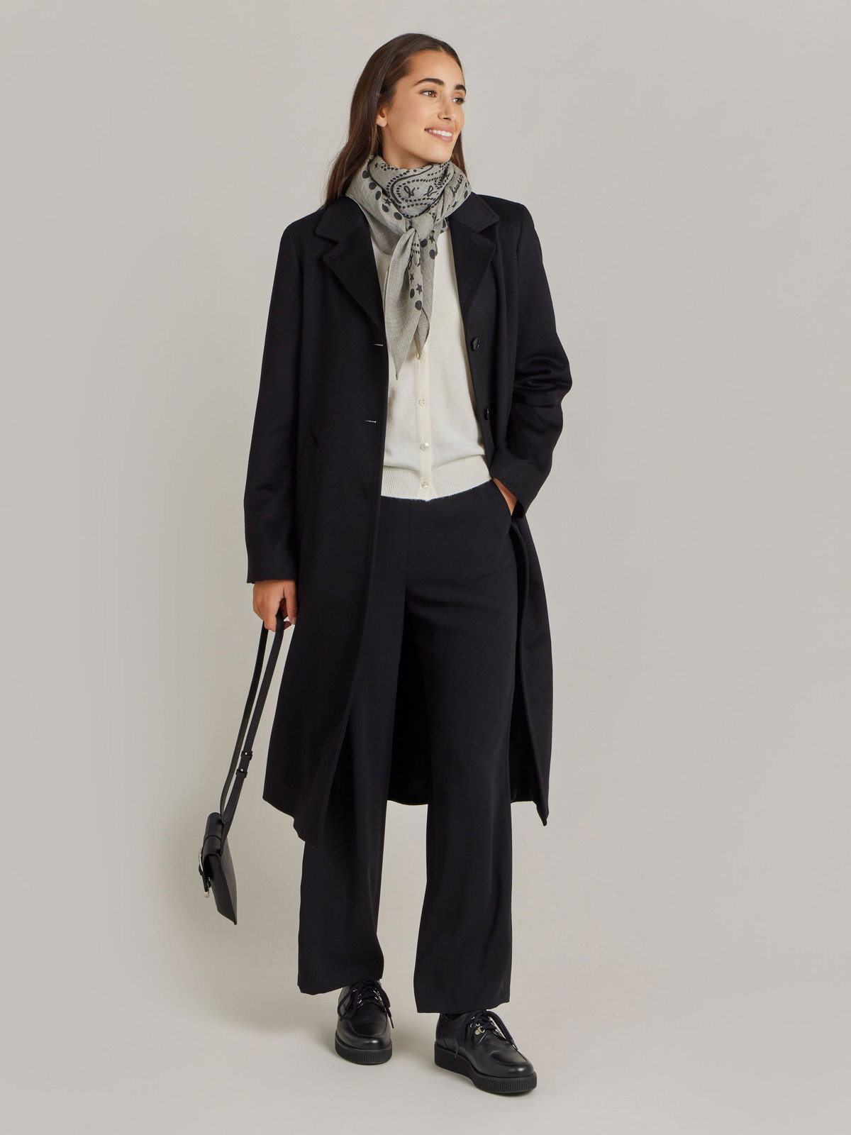 FEMME ウィメンズ カシミヤ ロング チェスターコート "North" ブラック