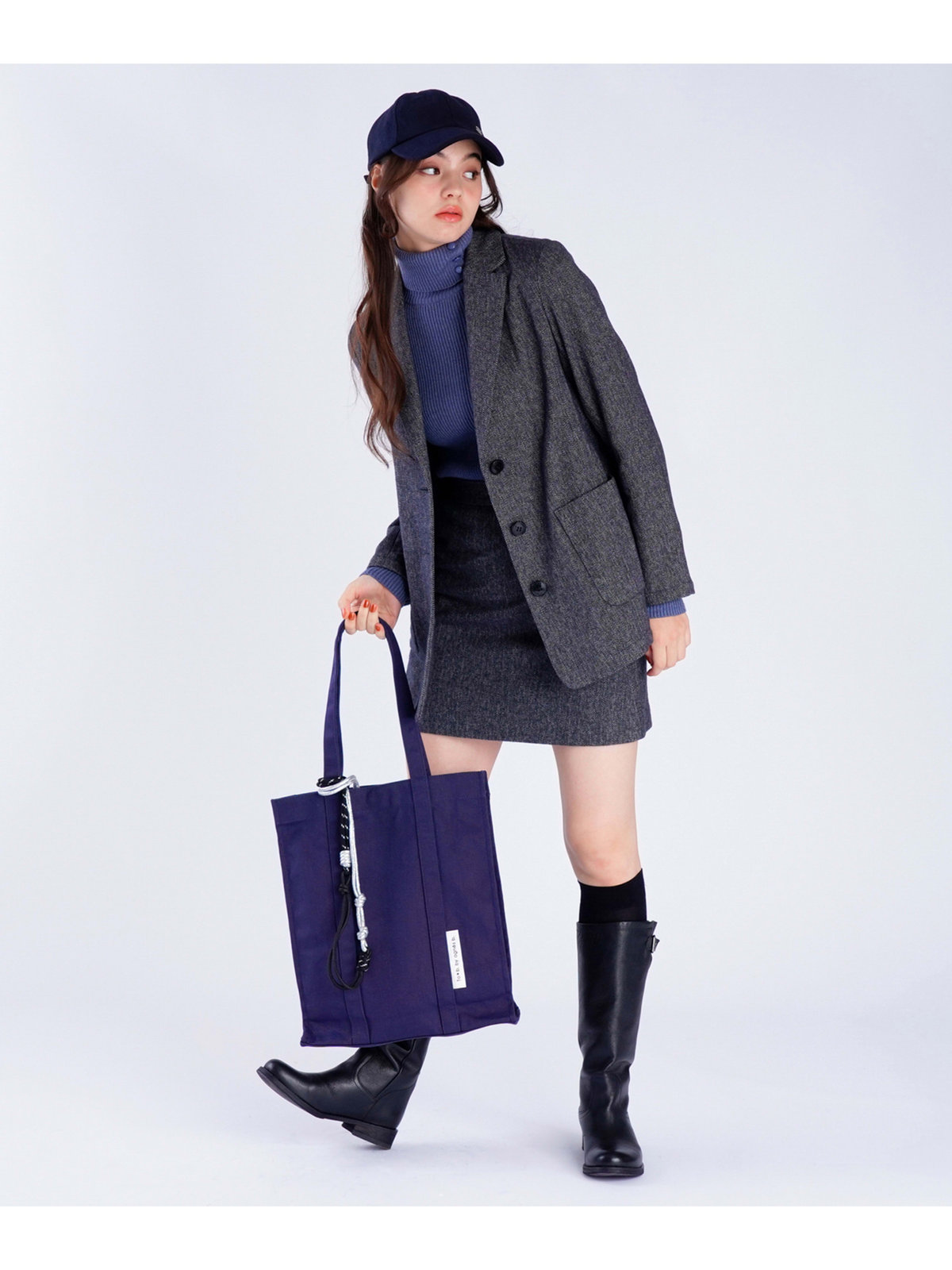 To b. by agnès b. 【Outlet】コットン ツイード ミニスカート ブラック