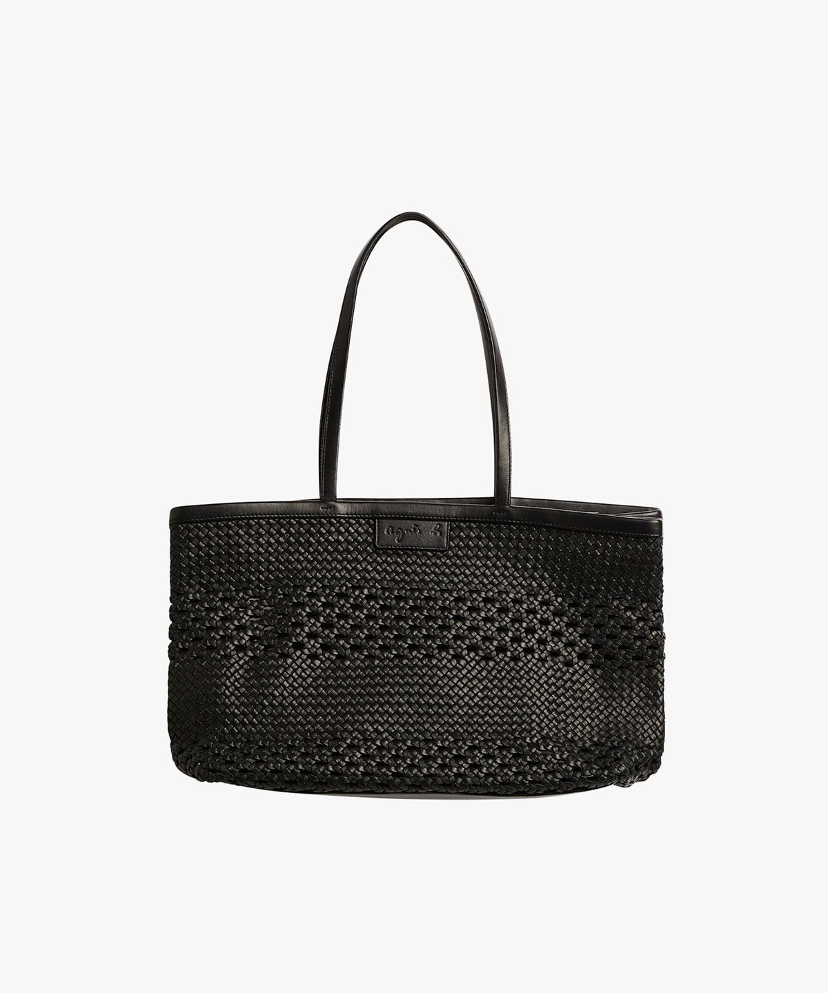 FEMME ウィメンズ ラムレザー 編み込み バッグ "Laurence" ブラック