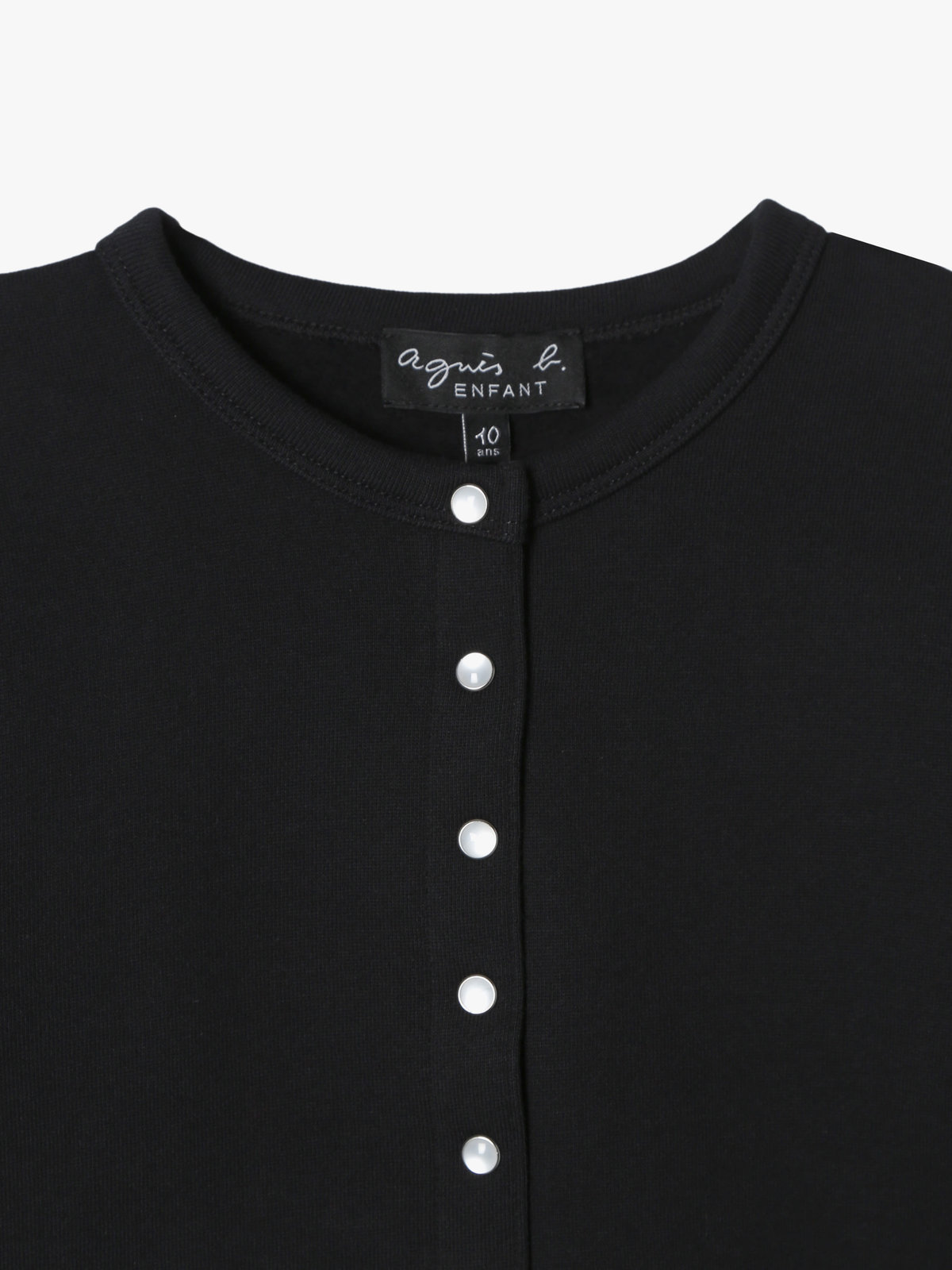 ENFANT ユニセックス キッズ コットン メルトン 長袖 カーディガンプレッション ブラック