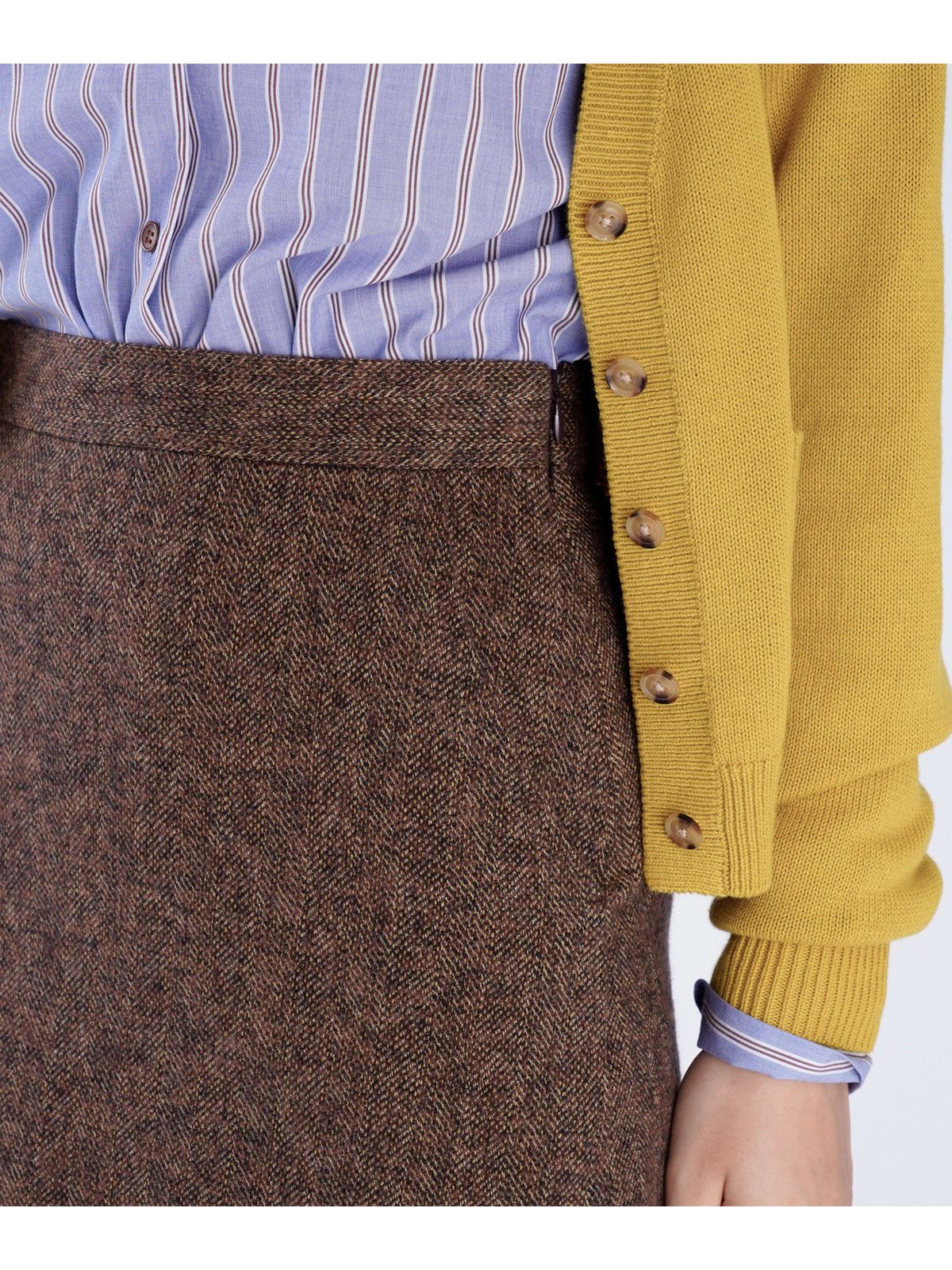 To b. by agnès b. 【Outlet】コットン ツイード ミニスカート ブラウン