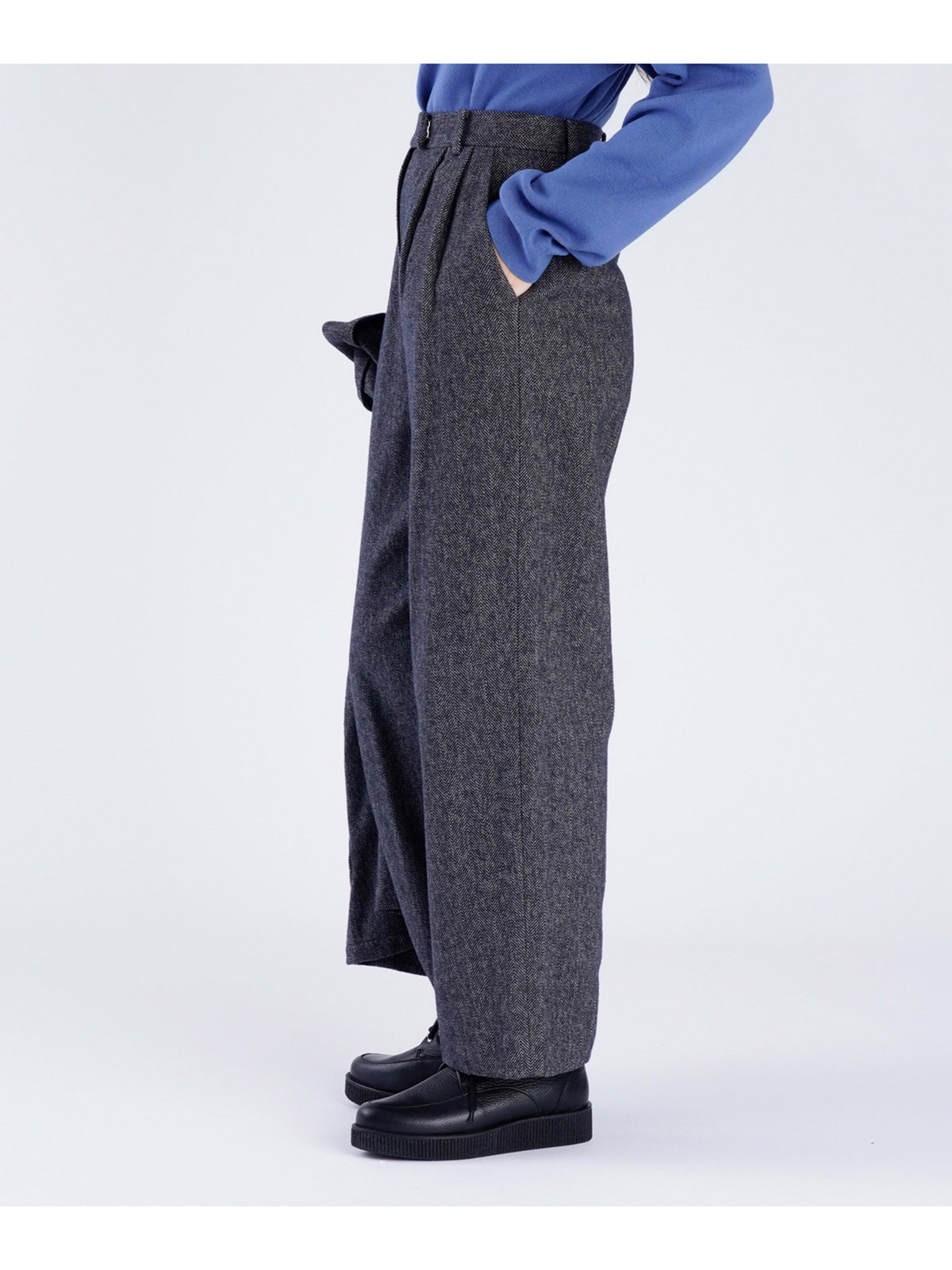 To b. by agnès b. 【Outlet】コットン ツイード パンツ ブラック