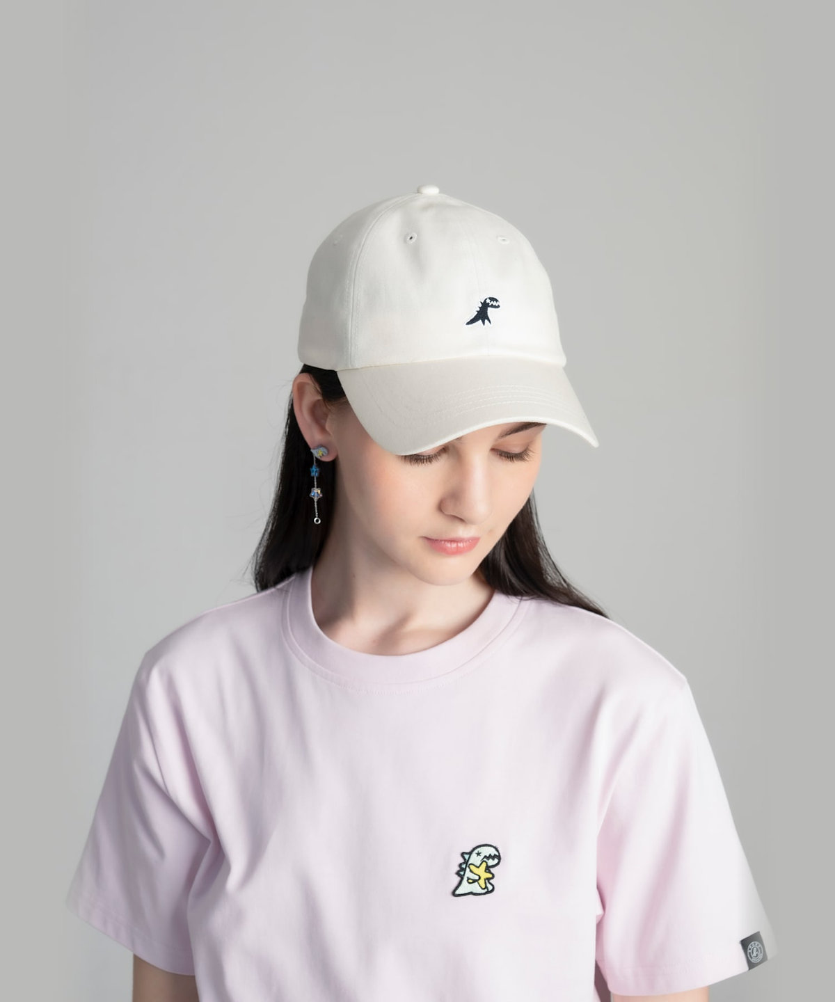 HOMME メンズ SPORT b. ディノ刺繍 キャップ ホワイト系その他