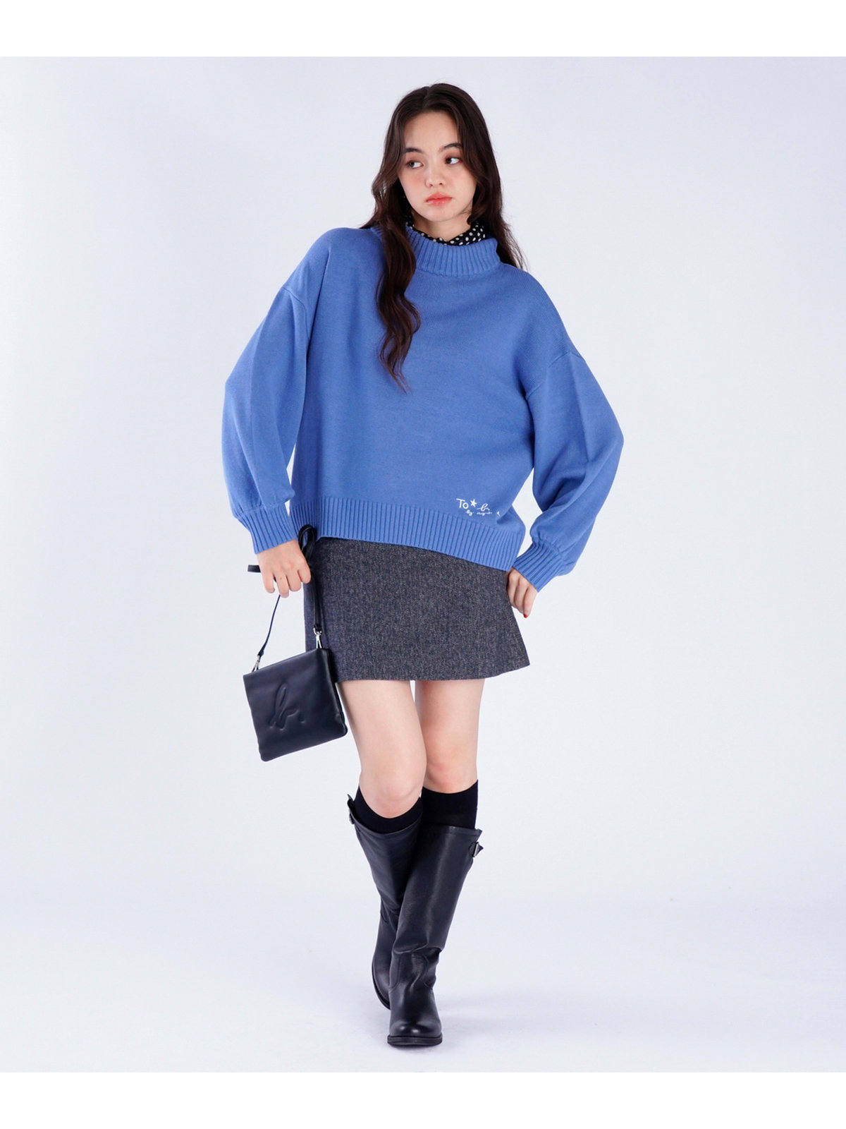 To b. by agnès b. ソフトニット プルオーバー ネイビー