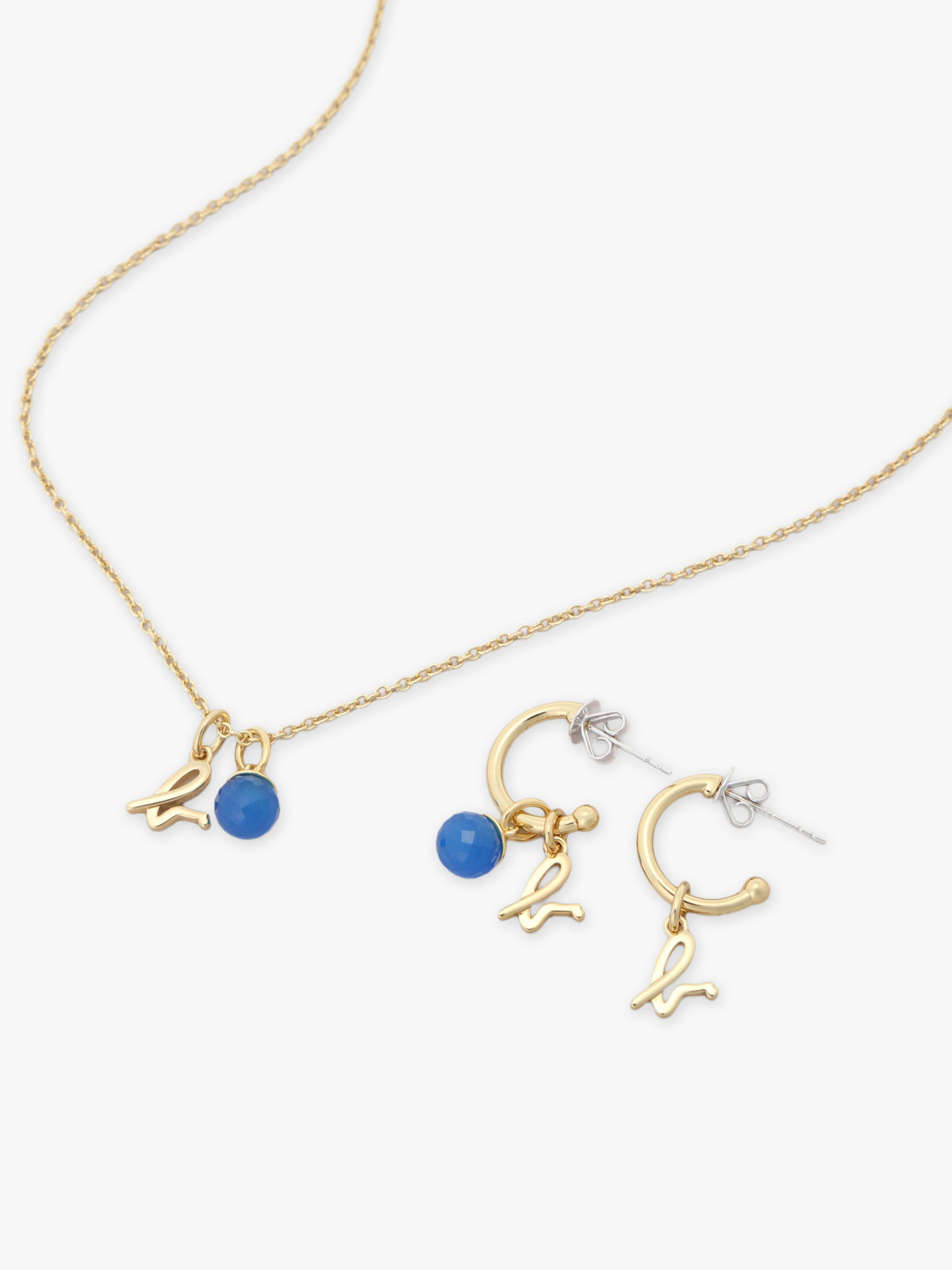 FEMME ウィメンズ ストーンネックレス ”Dark Blue Chalcedony” ライトブルー