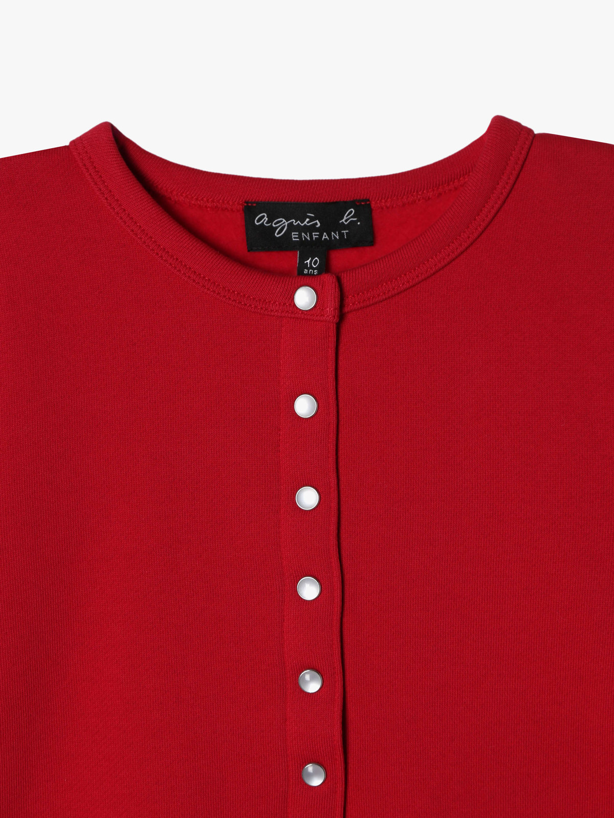 ENFANT ユニセックス キッズ コットン メルトン 長袖 カーディガンプレッション レッド