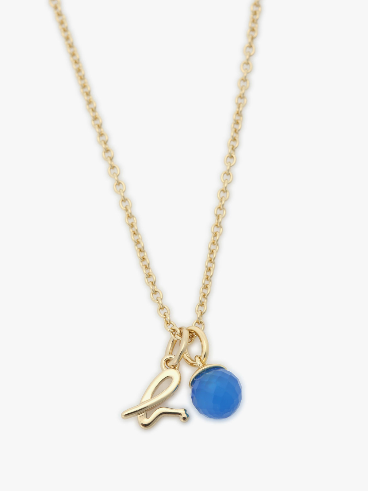 FEMME ウィメンズ ストーンネックレス ”Dark Blue Chalcedony” ライトブルー