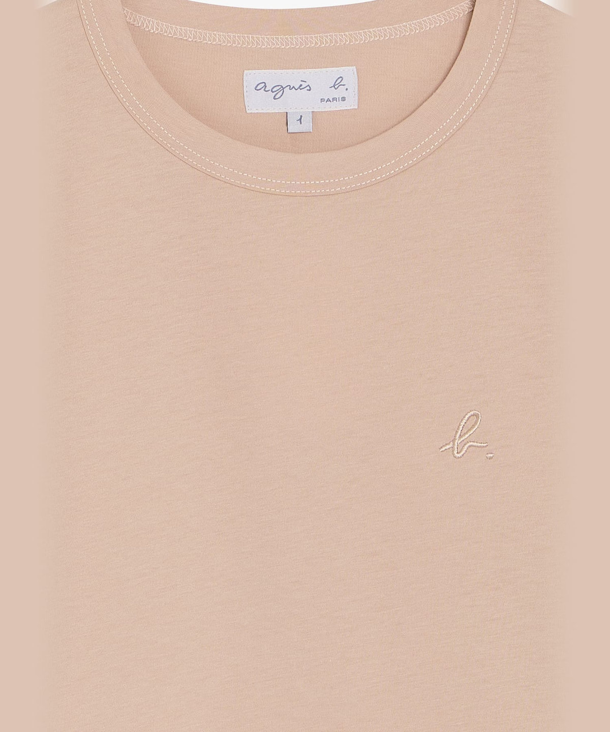 FEMME ウィメンズ "b" ロゴ 刺繍 コットン 半袖 Tシャツ "b. style" ピンク系その他
