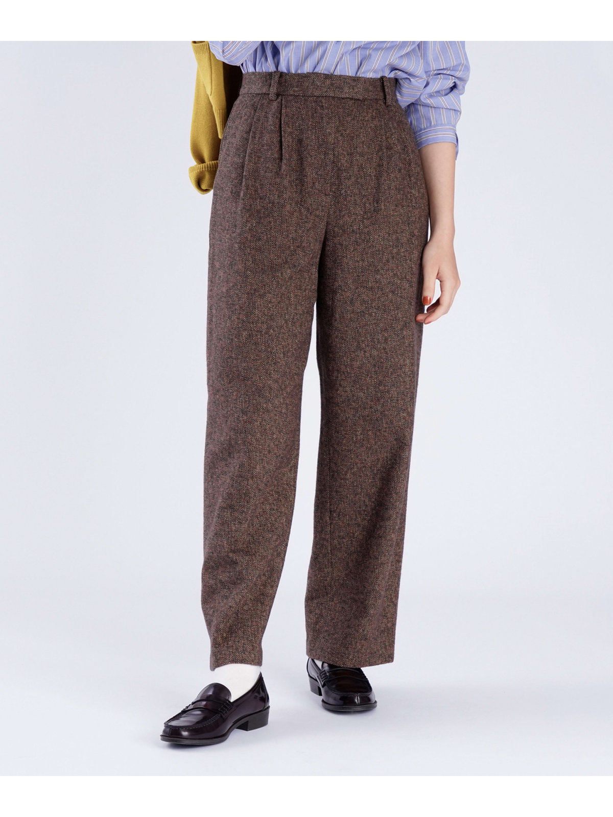 To b. by agnès b. 【Outlet】コットン ツイード パンツ ブラウン