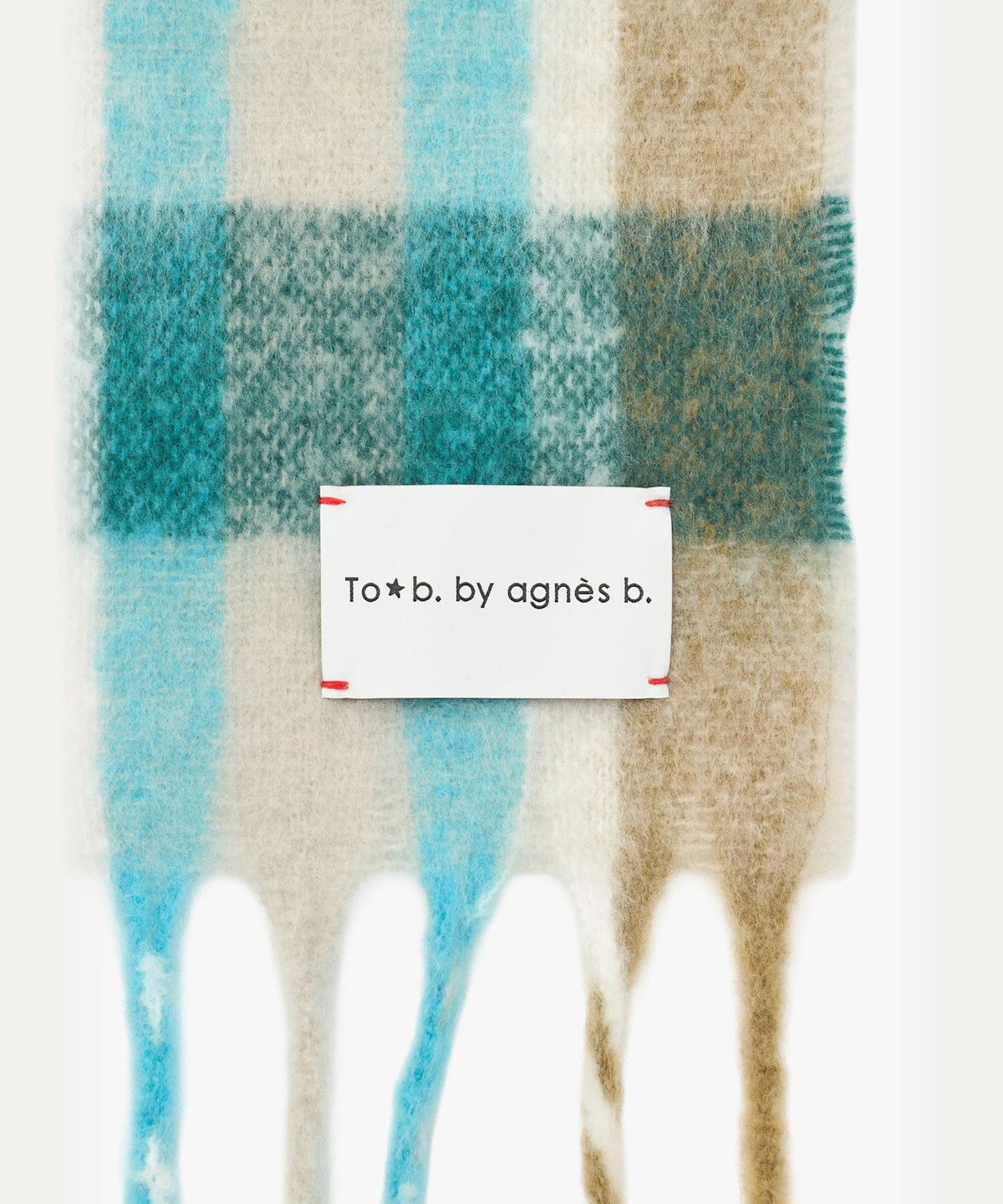 To b. by agnès b. チェック マフラー ブルー