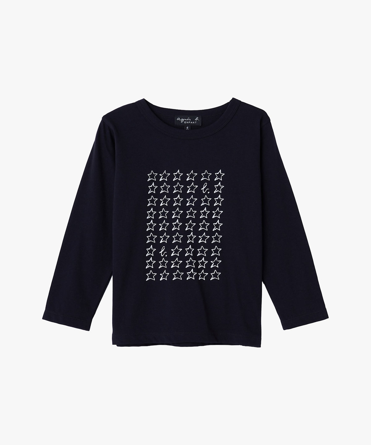 ENFANT ユニセックス キッズ "b." ロゴ コットン 長袖 Tシャツ "Etoile" ブラック