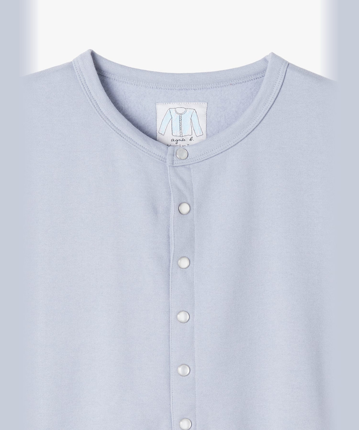 HOMME メンズ メンズ オーガニックコットン メルトン 長袖 カーディガンプレッション "Nacre"  [Made in France] グレー系その他