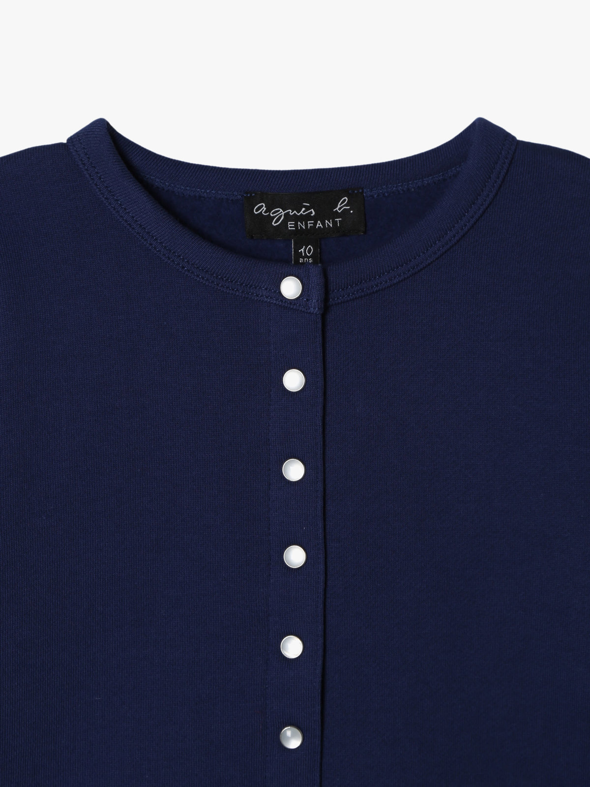 ENFANT ユニセックス キッズ コットン メルトン 長袖 カーディガンプレッション ネイビー