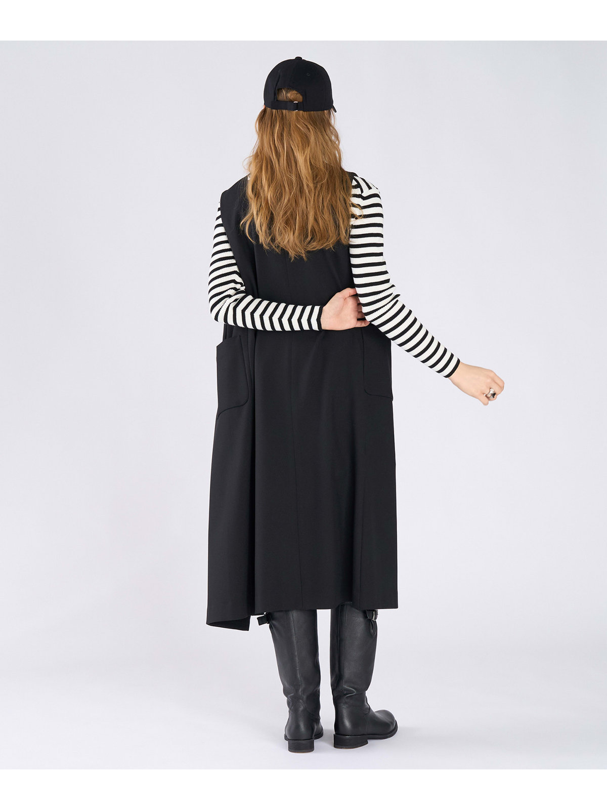 To b. by agnès b. ダブルブレスト ジレ ワンピース ブラック