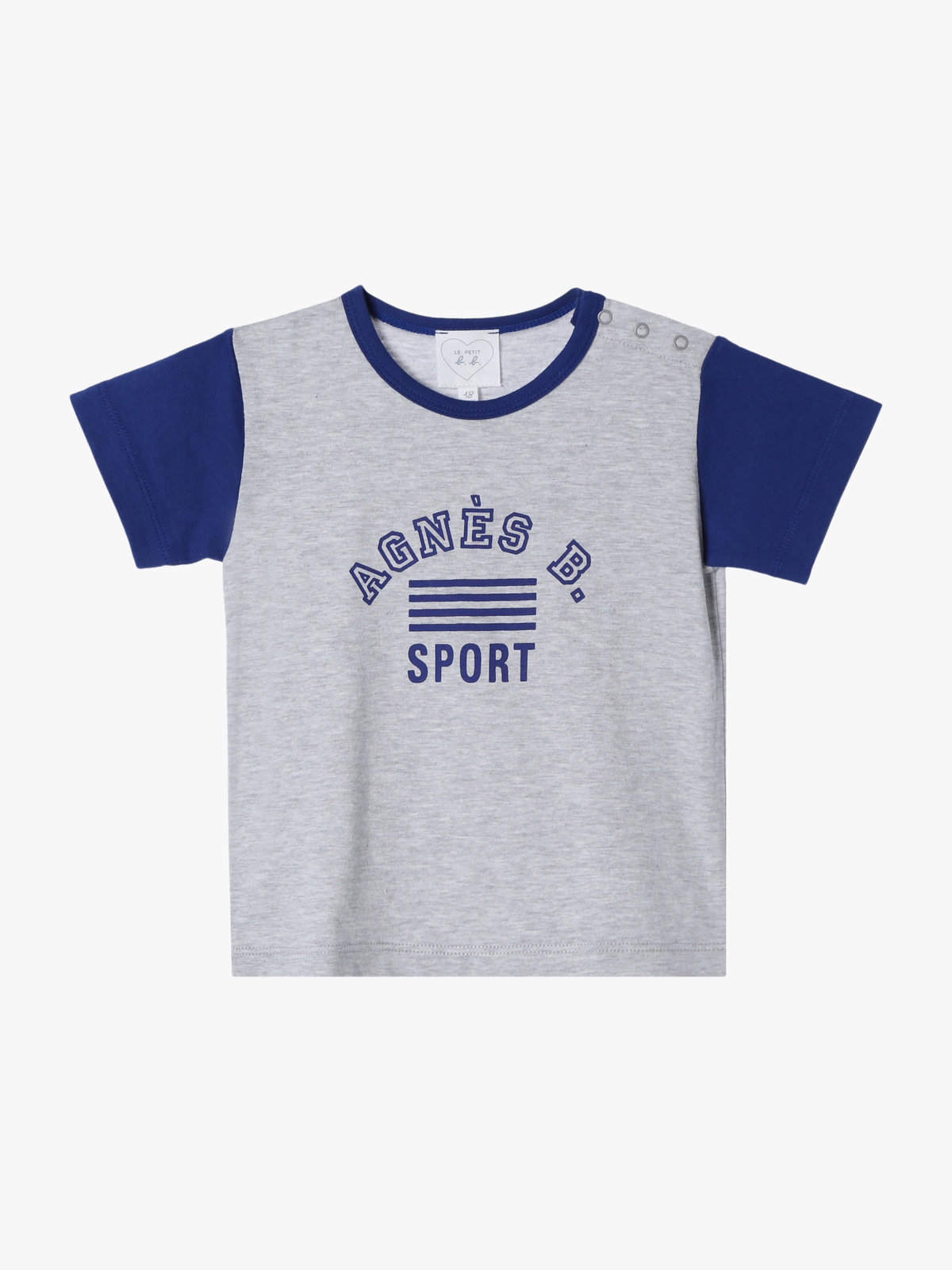 ENFANT ベビー ベビー ロゴ プリント コットン 半袖 Tシャツ グレー