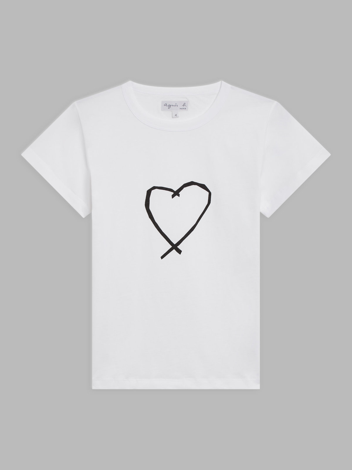 FEMME ウィメンズ アイコニック プリント コットン 半袖 Tシャツ "Sarajevo heart" ホワイト