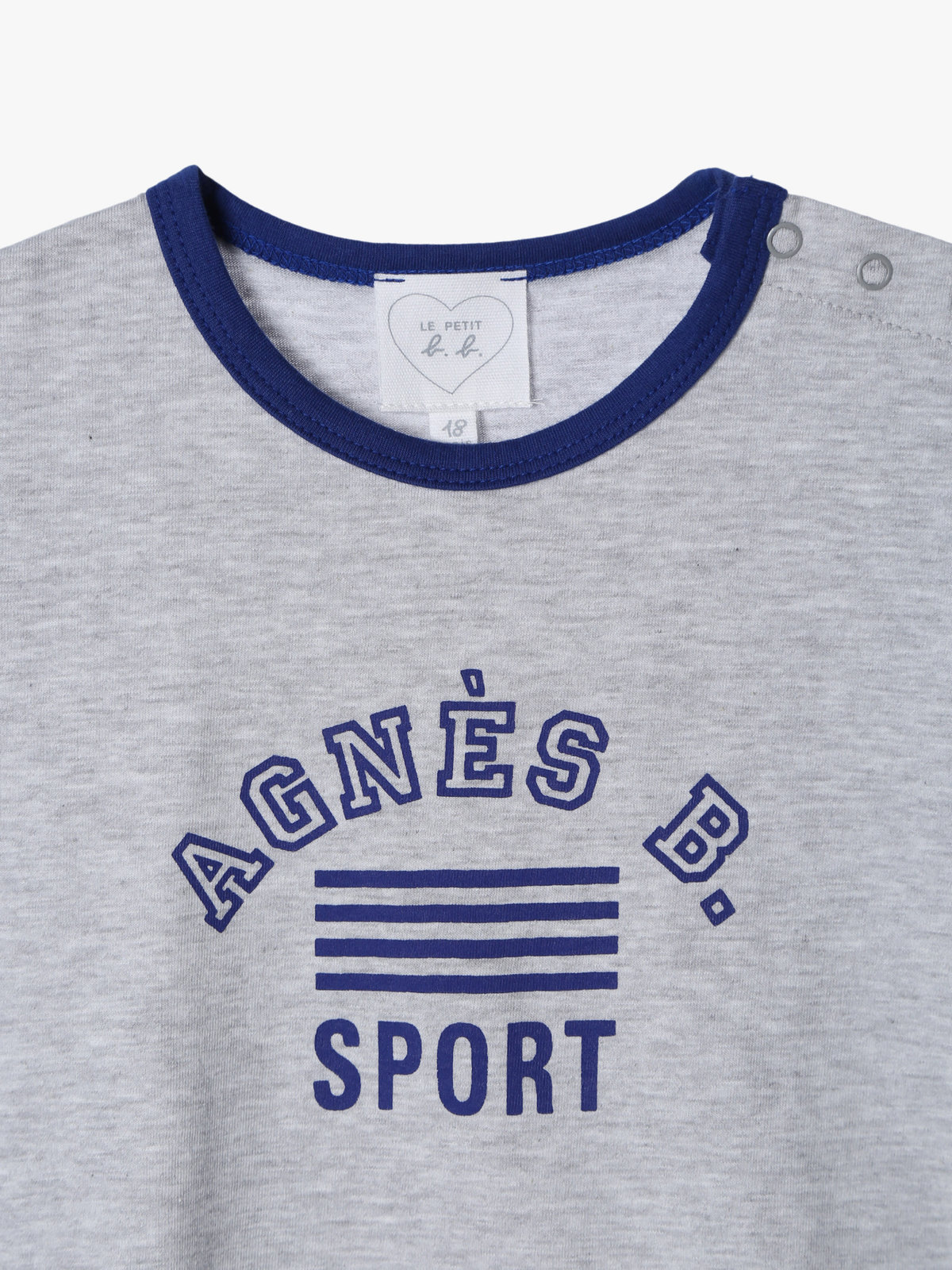 ENFANT ベビー ベビー ロゴ プリント コットン 半袖 Tシャツ グレー