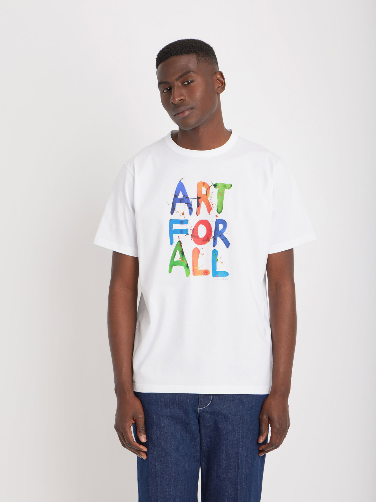 FEMME ウィメンズ コットン プリント 半袖 アーティスト Tシャツ ”Gilbert & George” ホワイト