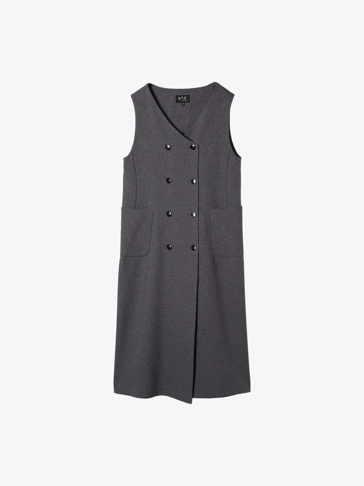 To b. by agnès b. ダブルブレスト ジレ ワンピース グレー