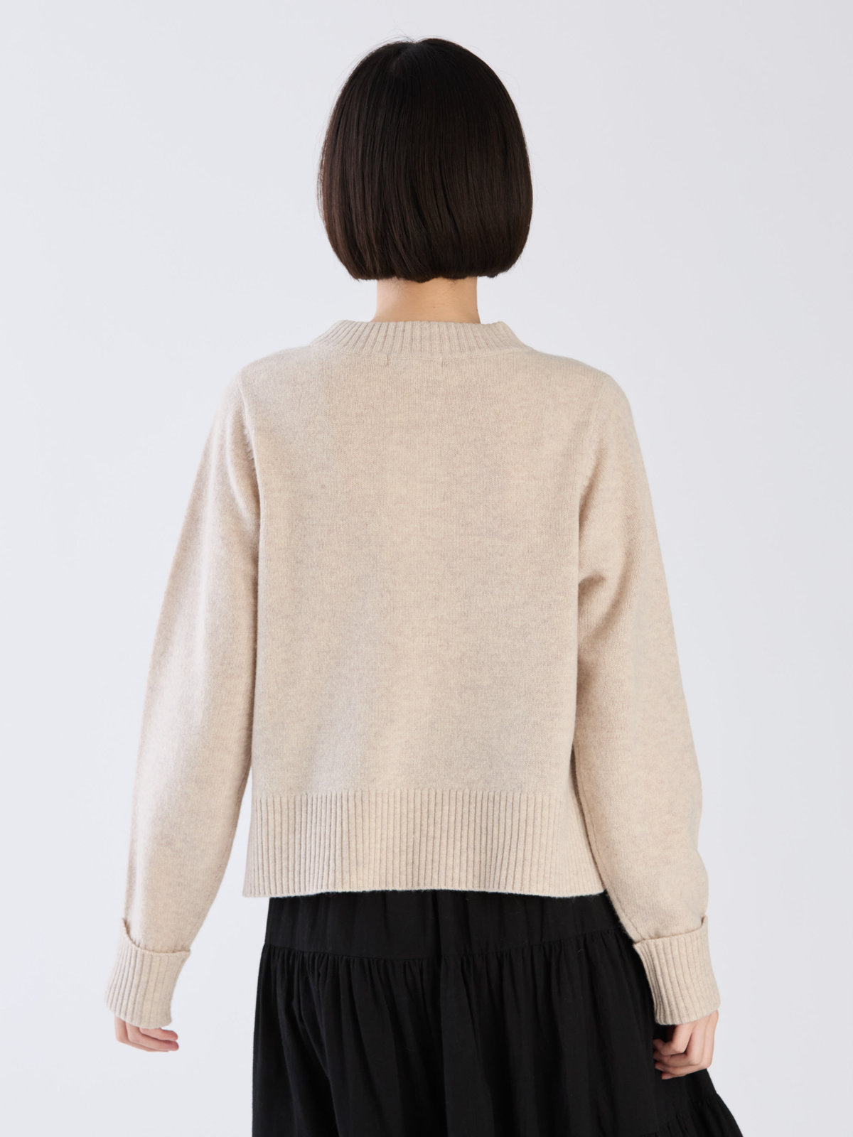 To b. by agnès b. 【Outlet】ウール リブカフス ニット プルオーバー ホワイト