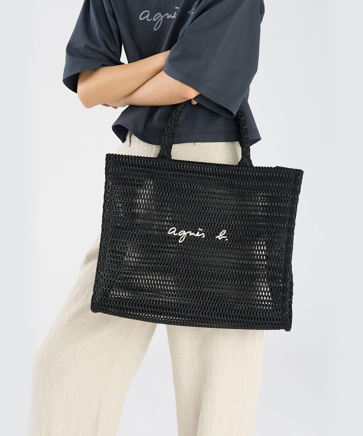 VOYAGE ウィメンズ バッグ＆ウォレット ナイロン メッシュ ラージ トートバッグ ABX03-02 ブラック