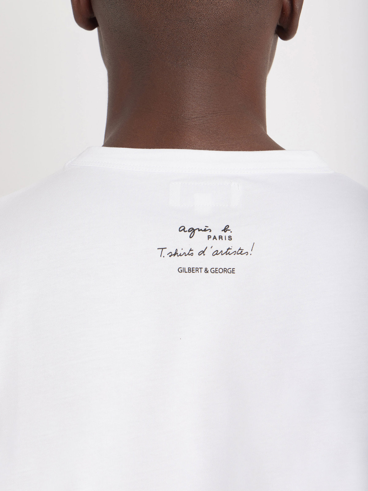 FEMME ウィメンズ コットン プリント 半袖 アーティスト Tシャツ ”Gilbert & George” ホワイト