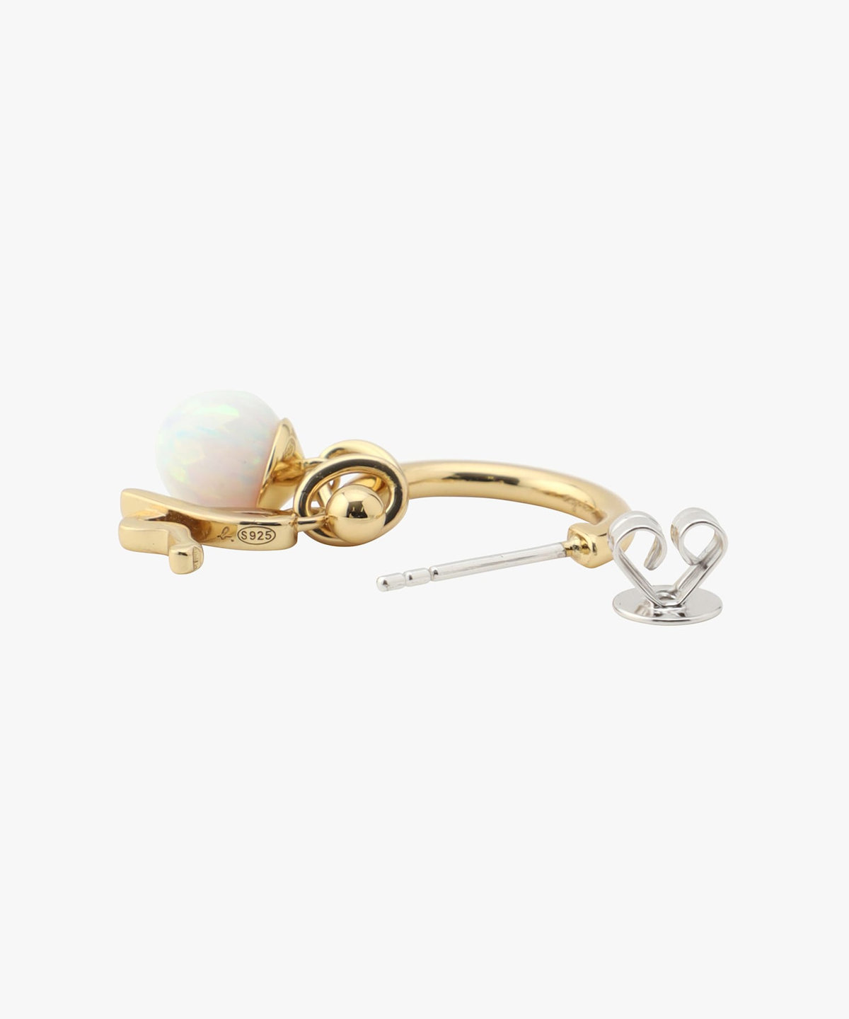 FEMME ウィメンズ ストーンピアス "Opal" ホワイト系その他
