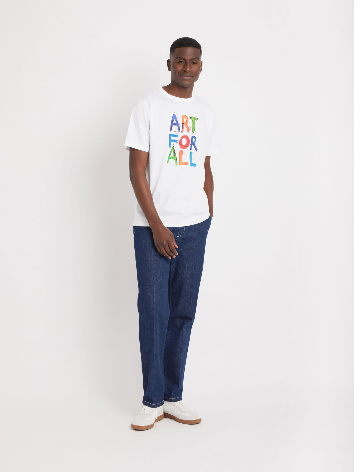 FEMME ウィメンズ コットン プリント 半袖 アーティスト Tシャツ ”Gilbert & George” ホワイト