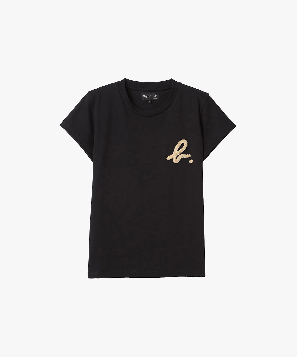 FEMME ウィメンズ "b."ロゴ オーガニックコットン 半袖 Tシャツ "Pulp" ブラック