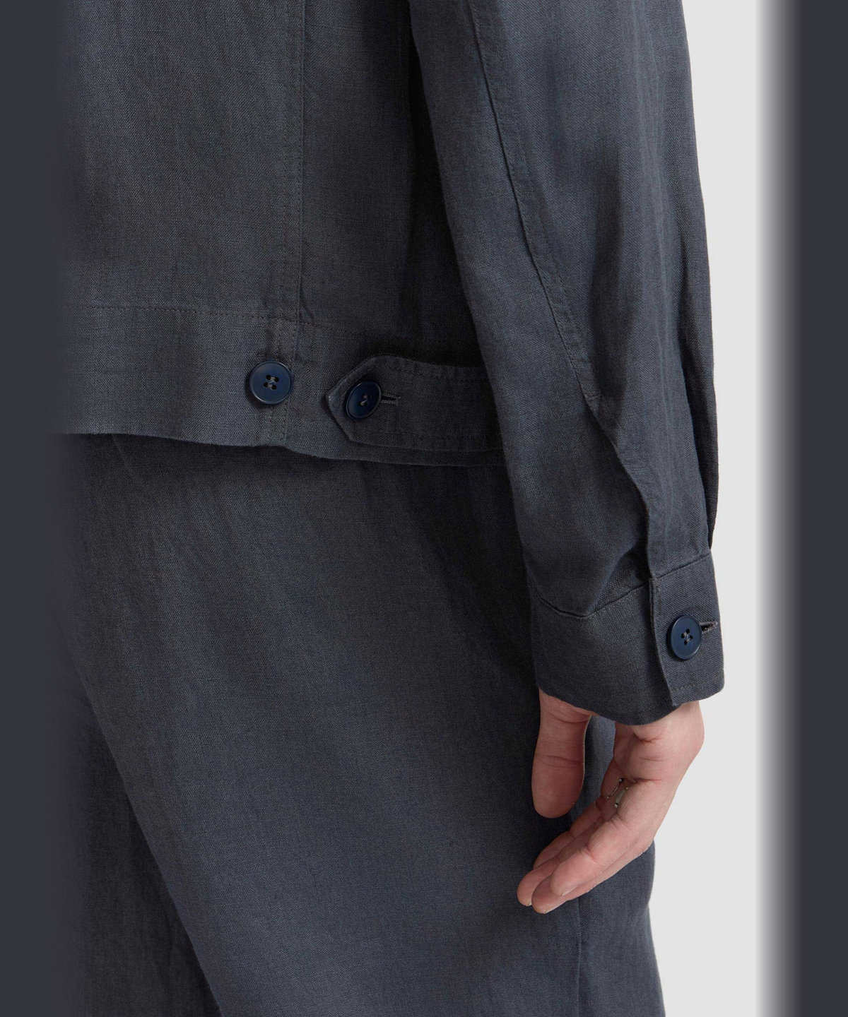 HOMME メンズ メンズ リネン ジップアップ ジャケット "Chet" グレー