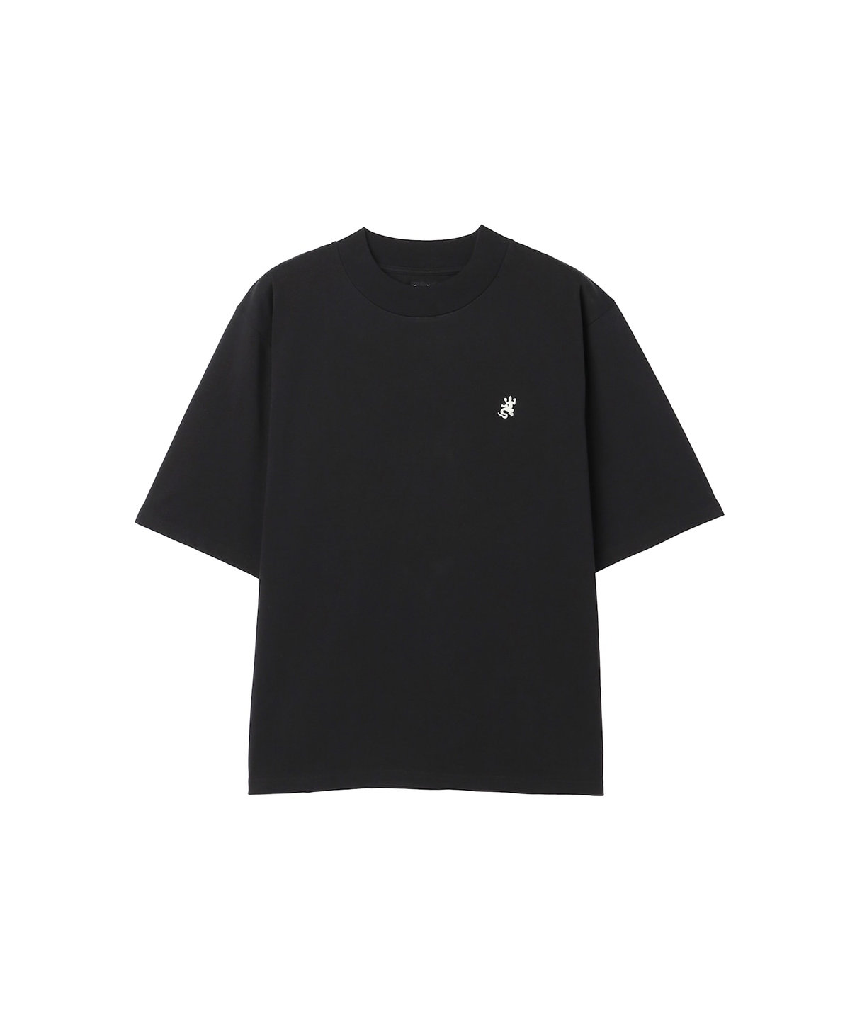 HOMME メンズ メンズ 刺繍 コットン 半袖 Tシャツ "Lezard" ブラック