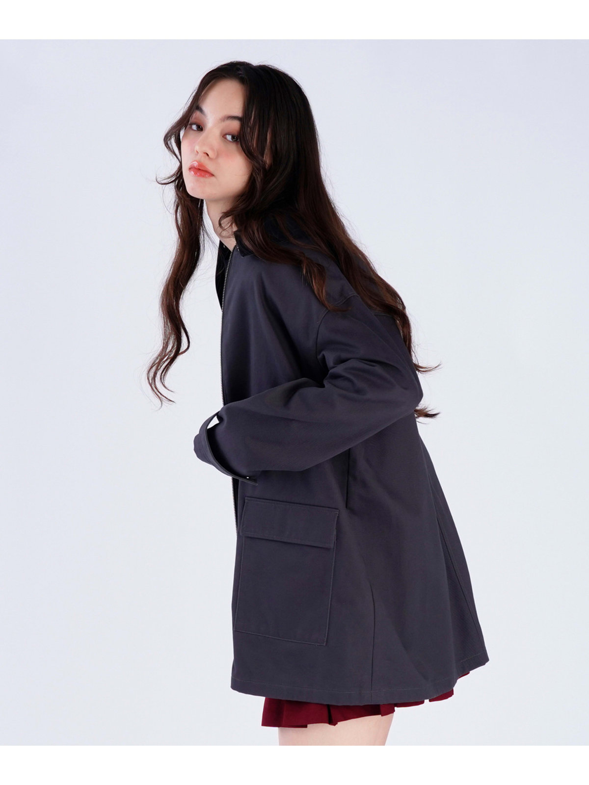 To b. by agnès b. 【Outlet】コットン ピーチ ツイル ジャケット グレー