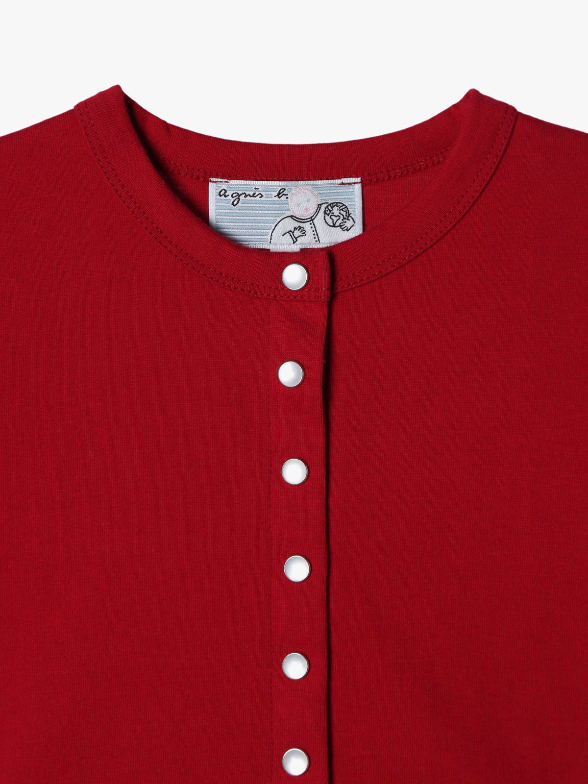 ENFANT ベビー ベビー コットン 長袖 カーディガンプレッション レッド