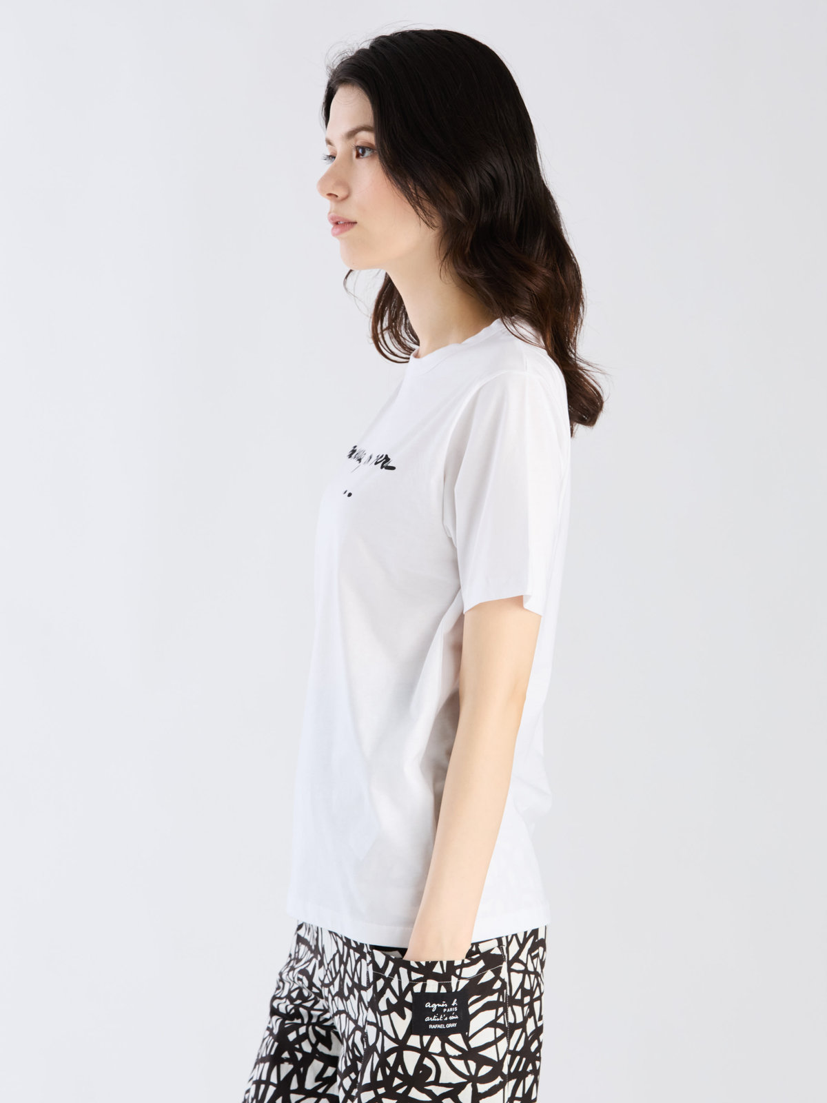 FEMME ウィメンズ コットン メッセージ 半袖 Tシャツ ホワイト