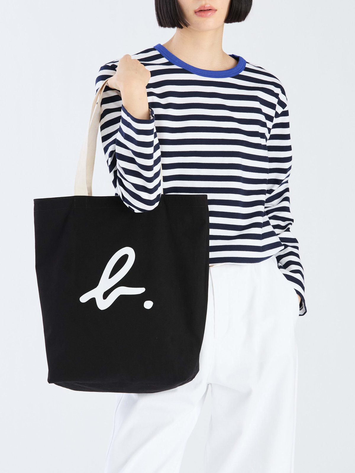 VOYAGE ウィメンズ バッグ＆ウォレット ロゴ コットン リバーシブル トートバッグ ”Paulette” YAS18-01 ホワイト