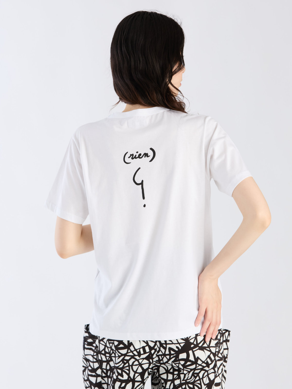 FEMME ウィメンズ コットン メッセージ 半袖 Tシャツ ホワイト