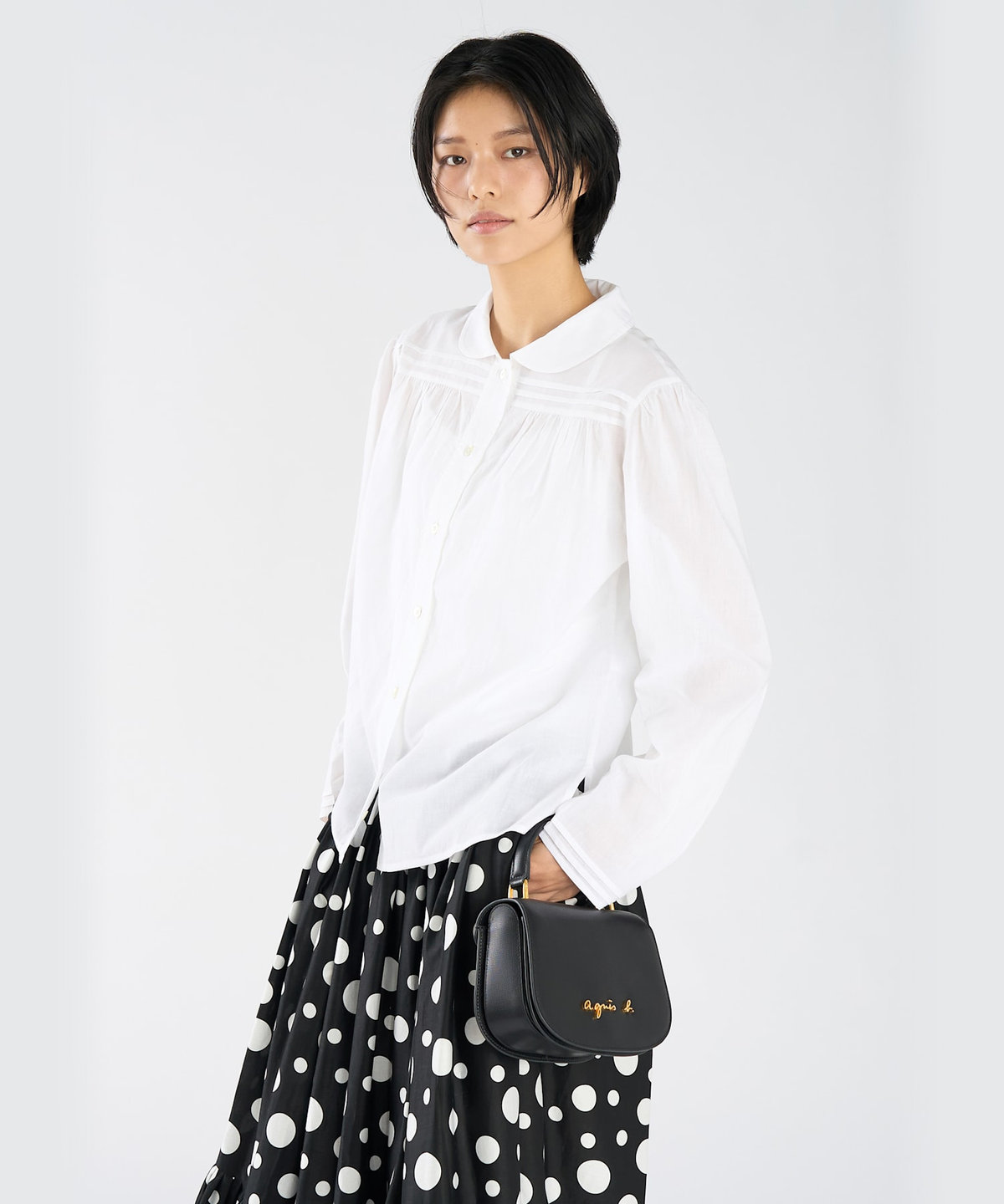FEMME ウィメンズ コットン 長袖 ブラウス "Alice" ホワイト
