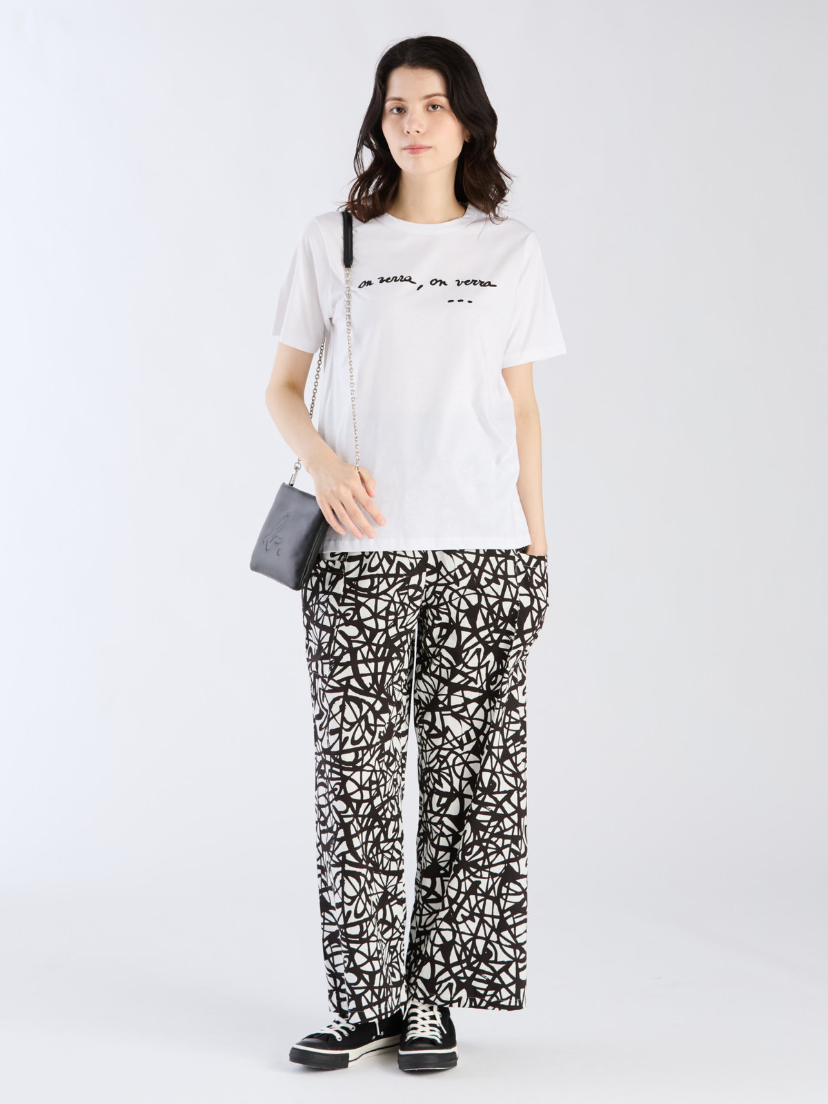 FEMME ウィメンズ コットン メッセージ 半袖 Tシャツ ホワイト