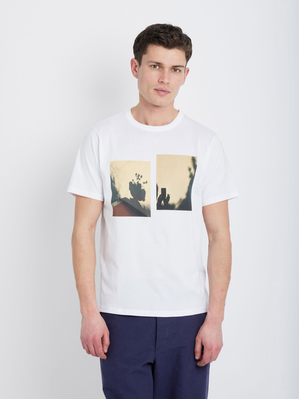 FEMME ウィメンズ 【Outlet】コットン フォトプリント 半袖 Tシャツ "Photo ombres" ホワイト