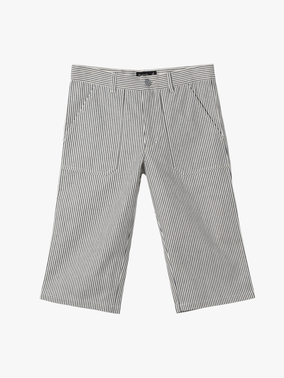 ENFANT ユニセックス キッズ ストライプ コットン ハーフ パンツ ネイビー