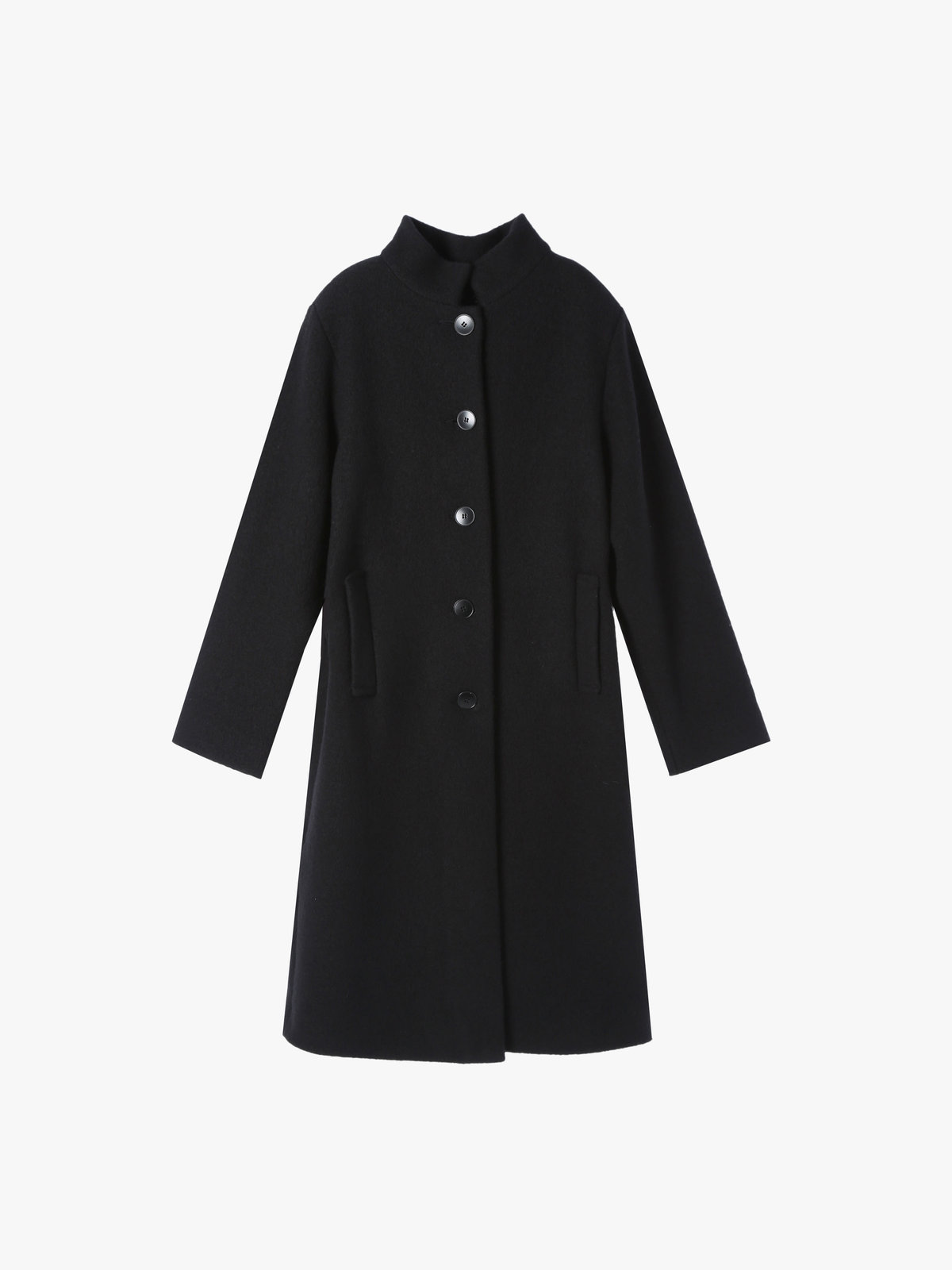 FEMME ウィメンズ 【Outlet】ウール ジャージー スタンドカラー コート "Aimee" ブラック