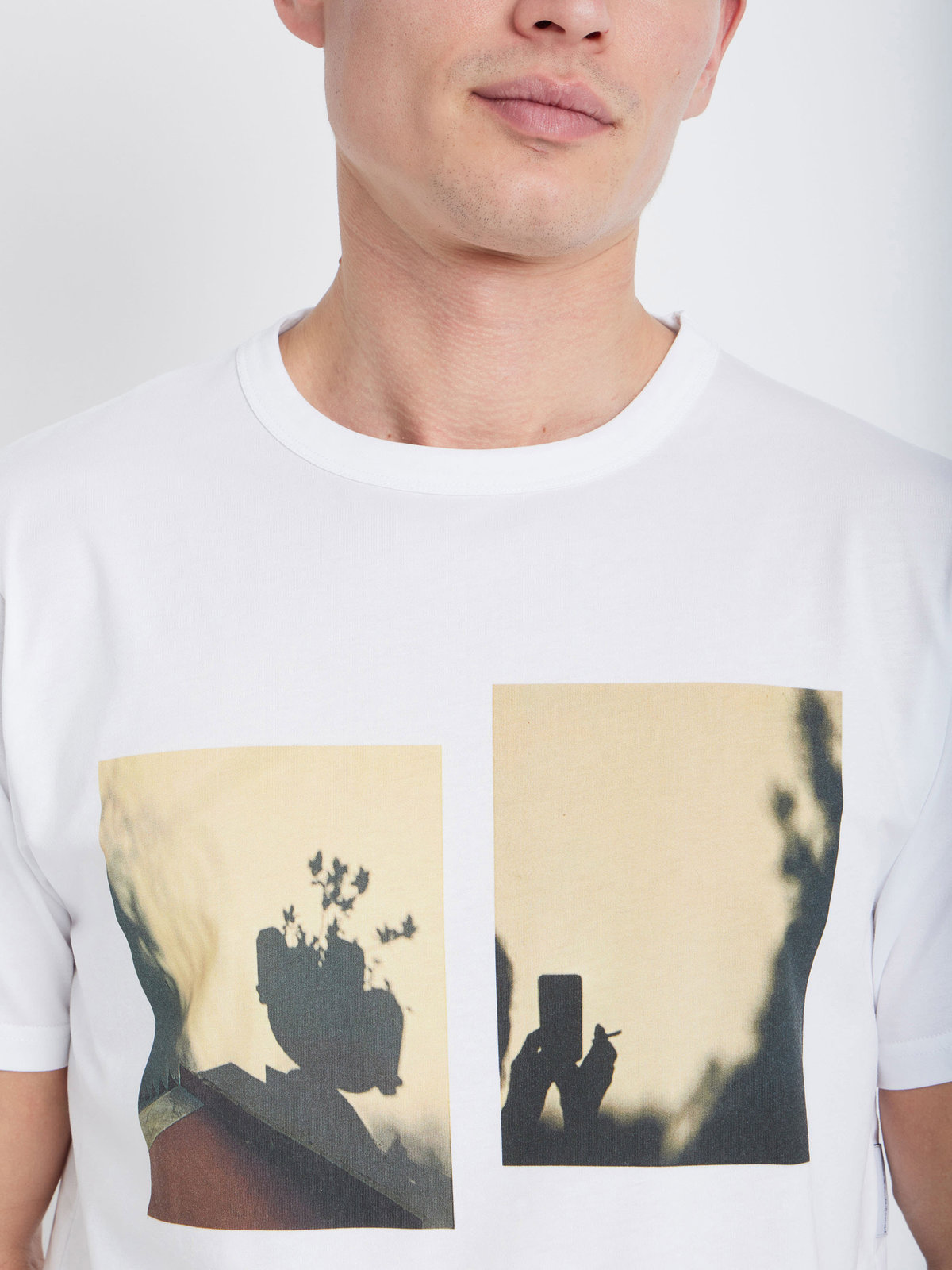 FEMME ウィメンズ 【Outlet】コットン フォトプリント 半袖 Tシャツ "Photo ombres" ホワイト