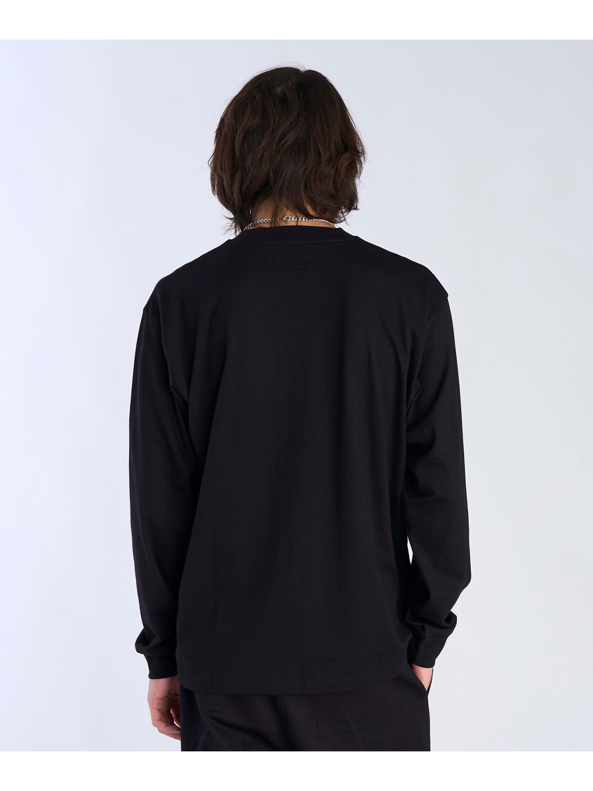 HOMME メンズ メンズ アイコニック プリント 長袖 Tシャツ ”Lezard” ブラック