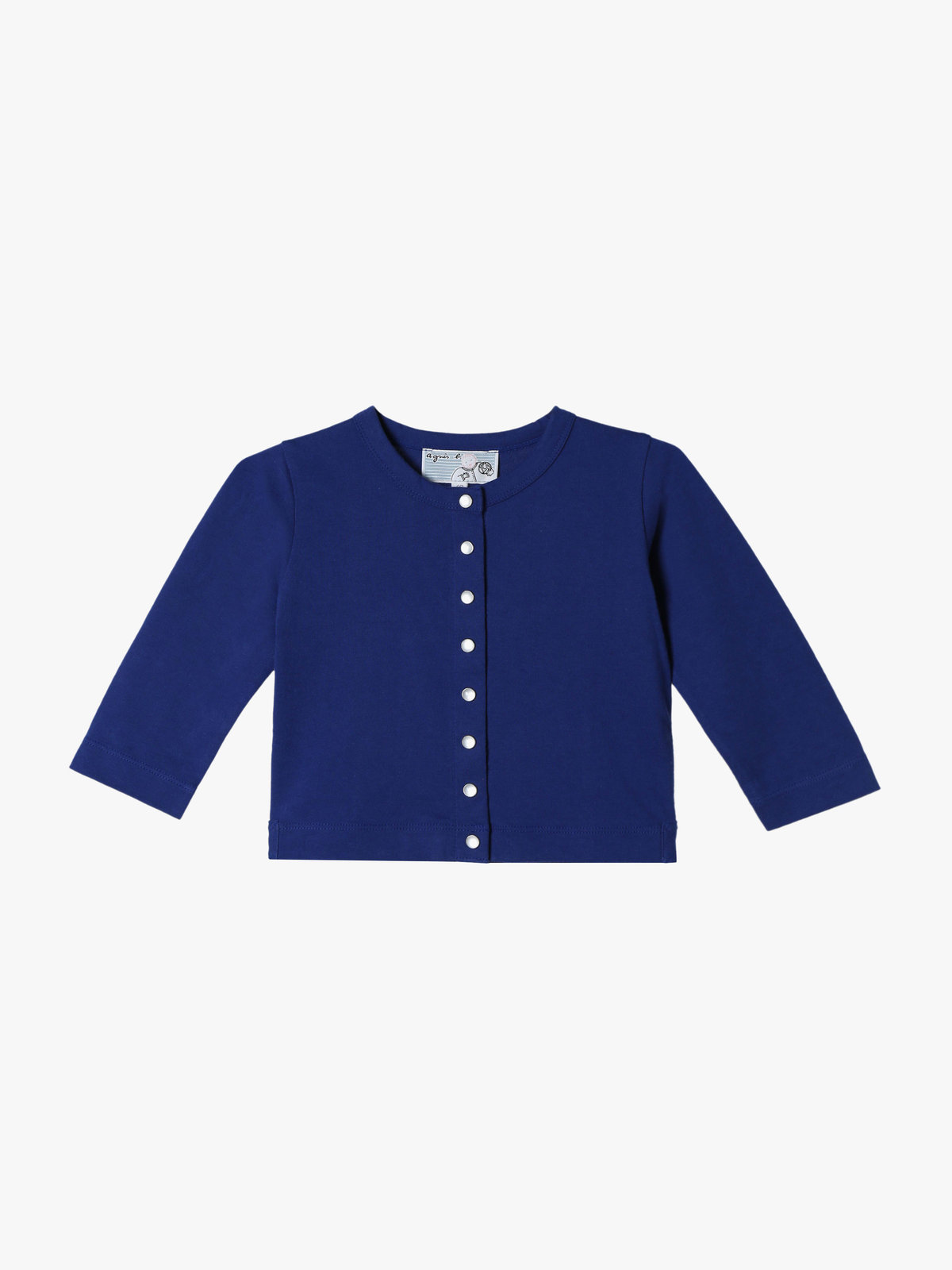 ENFANT ベビー ベビー コットン 長袖 カーディガンプレッション ネイビー