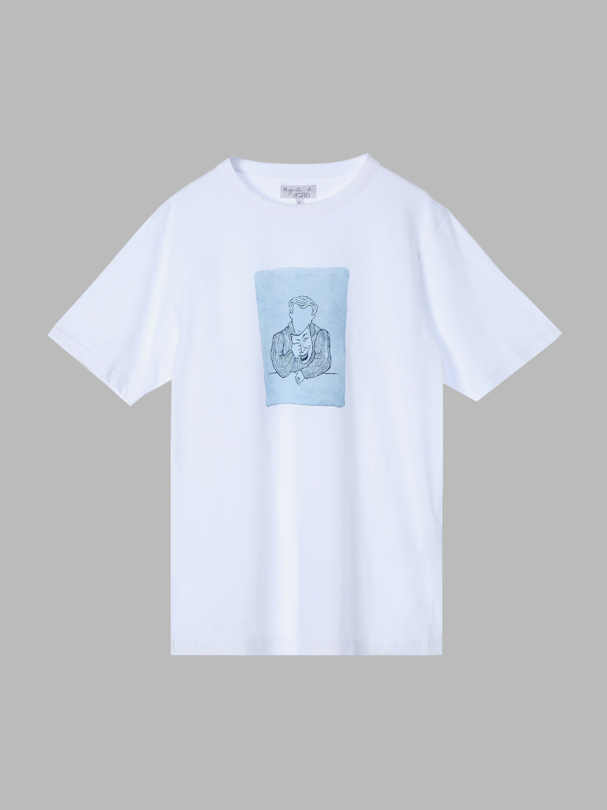 FEMME ウィメンズ プリント コットン 半袖 アーティスト Tシャツ ”Brendan Lynch” ホワイト
